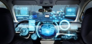 cockpit of futuristic autonomous car