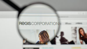 RGS stock: the Regis corporation logo on their website's homepage