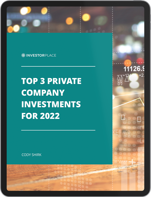An Investor Place title saying Top 3 Private Company Investments for 2022.