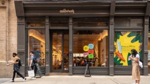 The front of an Allbirds (BIRD) store in New York City.