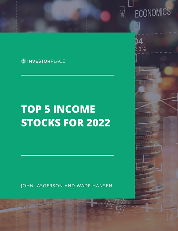A title Slide of Top 5 Income Stocks for 2022