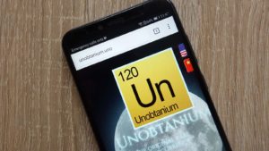 The website for the Unobtanium (UNO) crypto displayed on a smartphone.