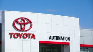Exterior of the Autonation Toyota car dealership