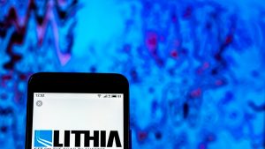 Lithia Motors Retail company logo seen displayed on smart phone