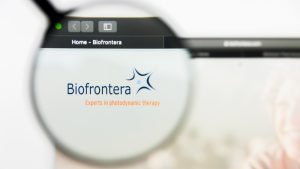BFRI stock: the Biofrontera logo on its website