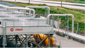 Storage tanks and pipelines of an Ormat Technologies (OAR) Geothermal Power Station in Wairakei, New Zealand.