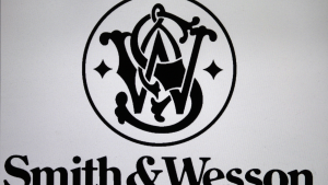 The logo of the brand Smith & Wesson.