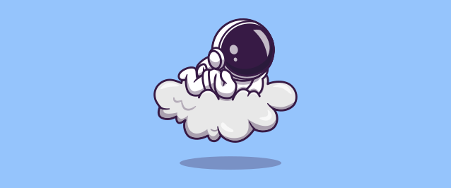 An illustration of an astronaut floating on a cloud.