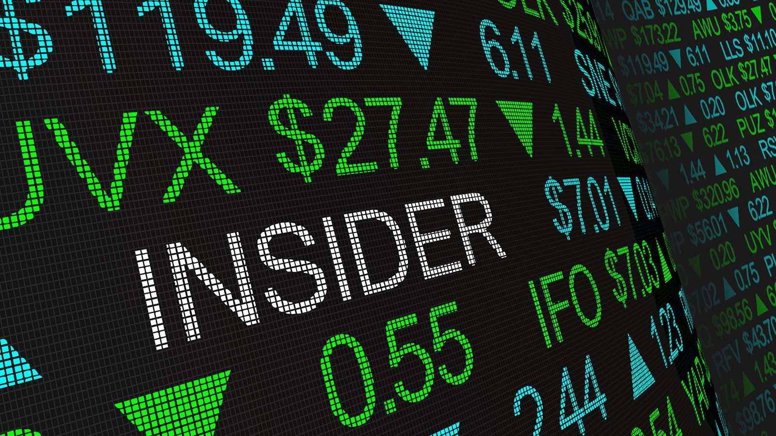 The word "INSIDER" displayed in a blue and green ticker tape.