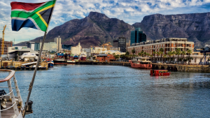 Waterfront of Cape Town with Chalkboard in the background, South Africa
