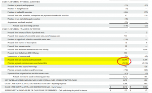 2-24-22 - OPEN stock - Cash Flow Stmt- Financing Section