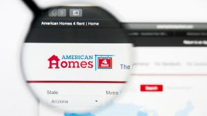American Homes 4 Rent (AMH) logo visible on display screen.