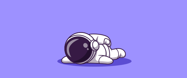 An illustration of an astronaut lying down face down.