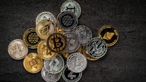 cryptocurrency on a black background