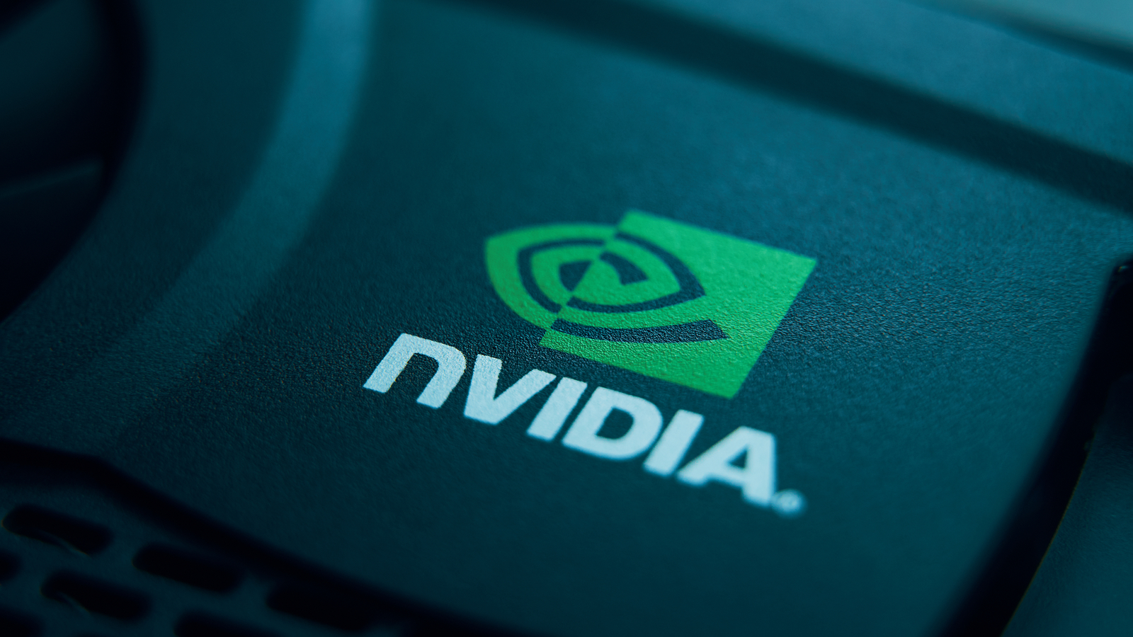 The Nvidia (NVDA Stock) logo on a graphics card.