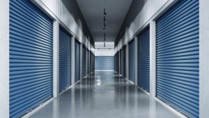 A photo of a storage facility hallway.