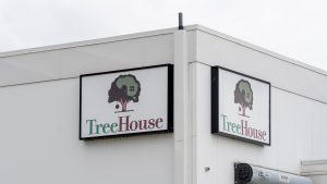 TreeHouse Foods logo on the building, Brantford, On, Canada