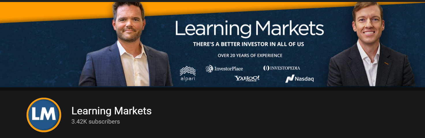 A screenshot of the Learning Markets YouTube channel banner.