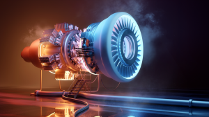 An image of a futuristic aerospace engine rendering