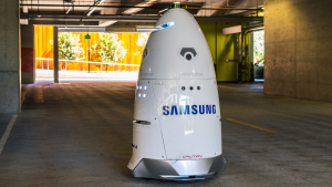 An image of a Knightscope, Inc. (KSCP) robot in a parking garage