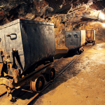 Mining cart in a silver, copper, and gold mine representing VOXR Stock.