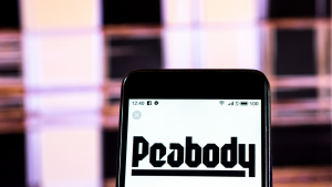 Peabody Energy (BTU stock) coal mining company logo seen displayed on smart phone
