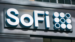SoFi logo at their headquarters.  SOFI stock.