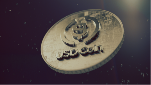 Símbolo de criptomoneda de la moneda USD (USDC).  Ilustración 3D de moneda de criptomoneda