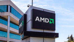 カナダ、オンタリオ州マーカムにある AMD オフィスの看板。 Advanced Micro Devices, Inc. は、アメリカの多国籍半導体企業です。