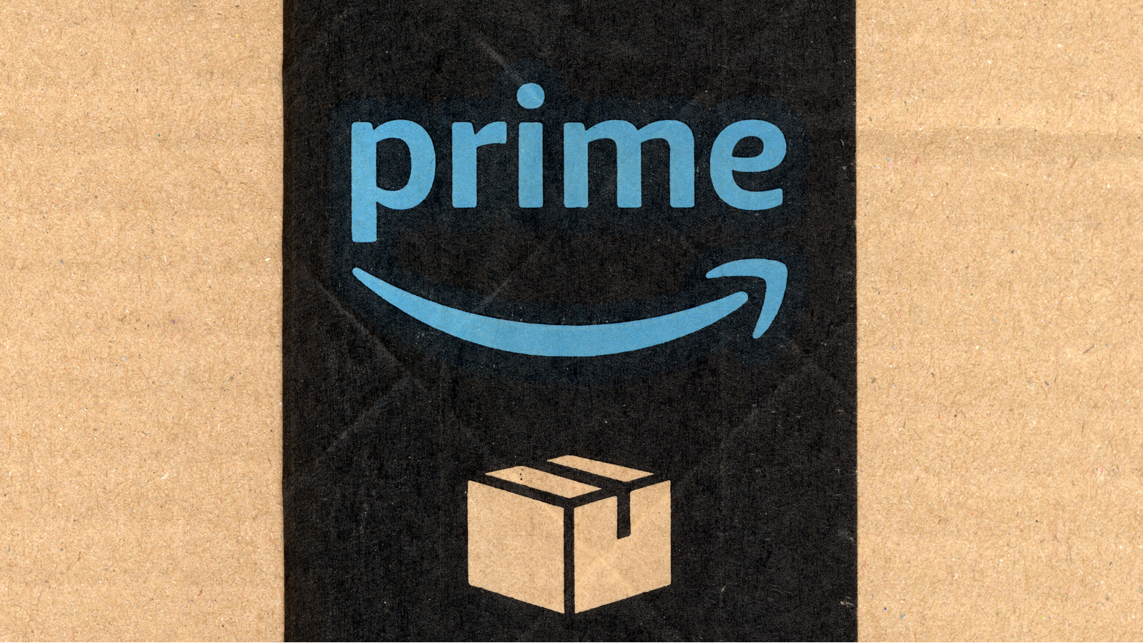Amazon (AMZN stock) prime label on a parcel