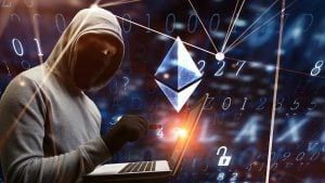 Illustration of hacker with Ethereum
