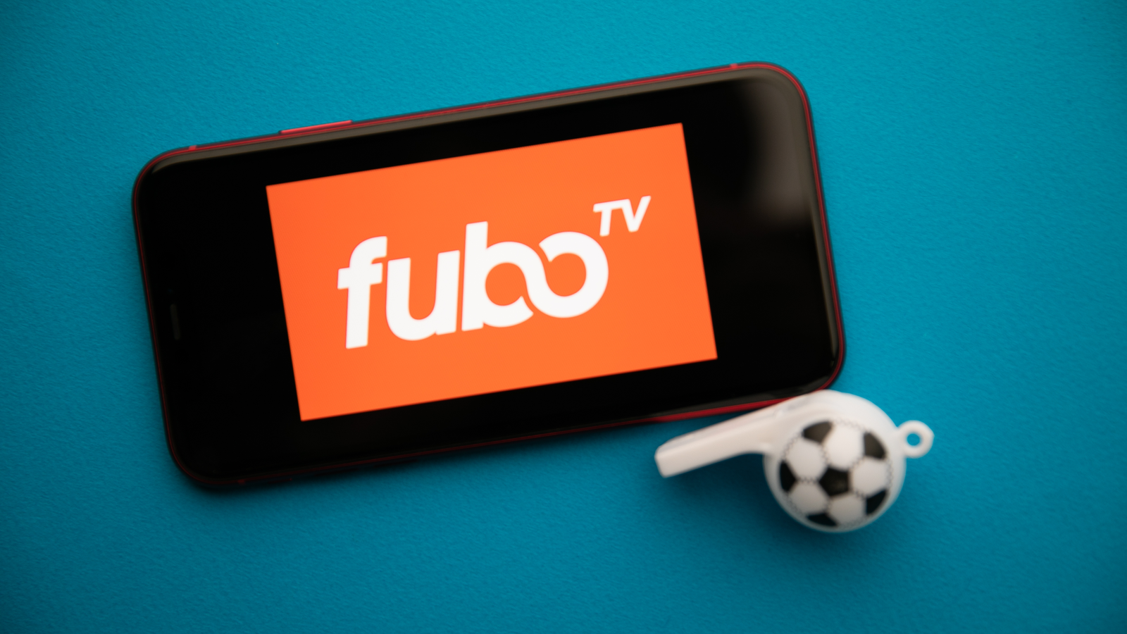 FuboTV (FUBO stock) logo on iPhone display