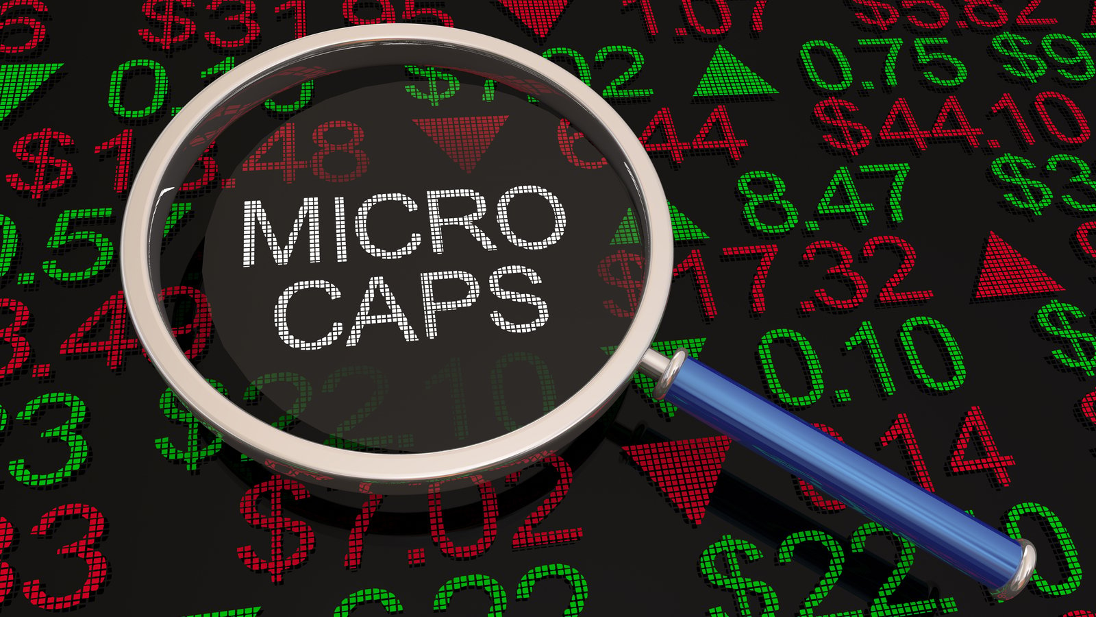 A concept image of a magnifying glass on the words " Mico Caps"