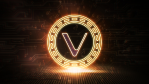 VeChain - VET - 3D Cryptocurrency Neon Coin