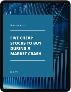 a report cover for FIve Cheap Stocks to Buy During a Market Crash