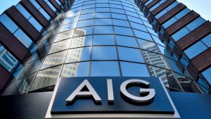 American International Group office in New York. AIG stock.