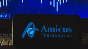  In this photo illustration a Amicus Therapeutics (FOLD) logo seen displayed on a smartphone