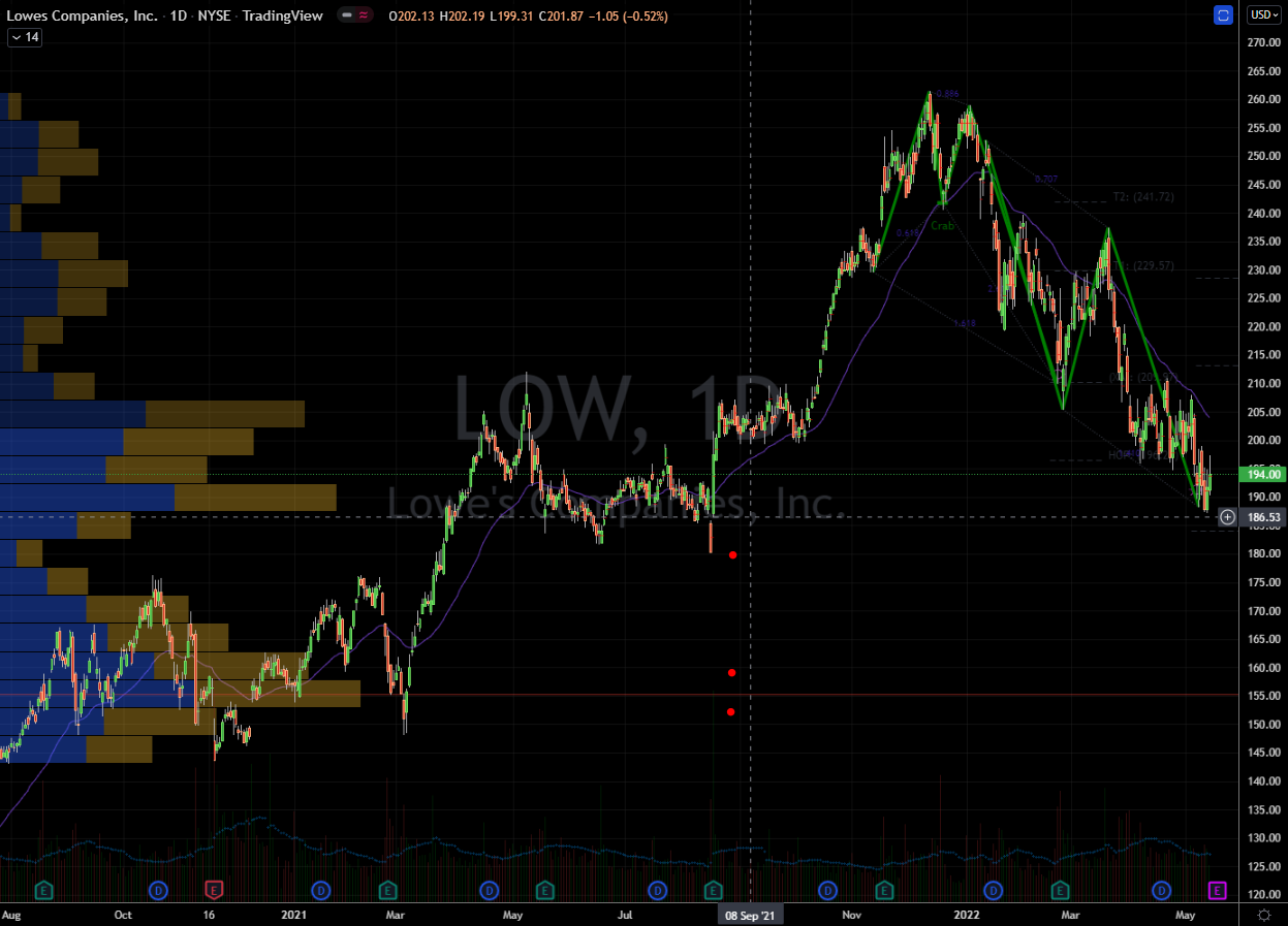 Large-cap Stocks to Buy: Lowe's (LOW) Stock Chart Showing Support Zone