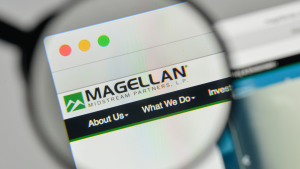 Magellan Midstream Partners (MMP) logo on the website homepage.