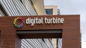 The Digital Turbine (APPS Stock) sign at the company's Austin headquarters.