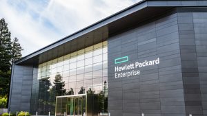 Picture of Hewlett Packard Enterprise offices in Palo Alto, CA. HPE stock.