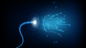 connection line on networking telecommunication concept background. LWLG stock, Lightwave Logic creates prototype optical cables