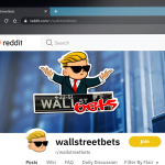 Screenshot of subreddit wallstreetbets on reddit, where meme stocks originated. Meme stocks, reddit.