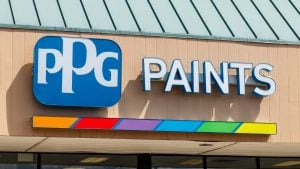 PPG Paints retail location. PPG stock