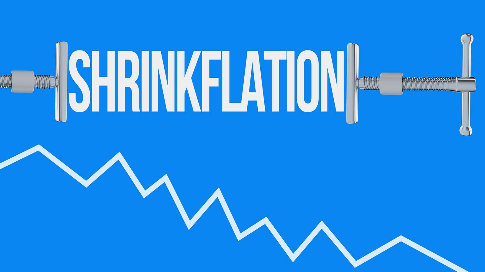 A concept image showing the phrase "Shrinkflation"