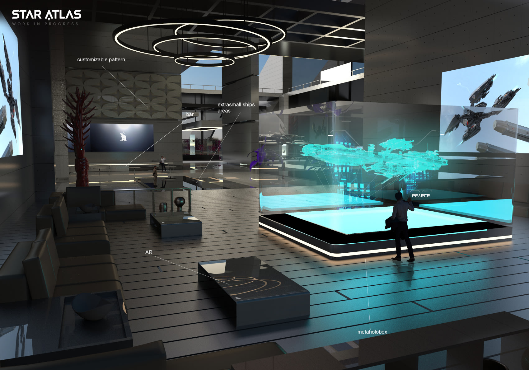Spaceship showroom in Star Atlas NFT video game
