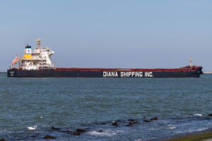 Diana Shipping cargo ship on the water. DSX stock.