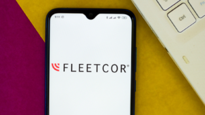 In this photo illustration the FleetCor Technologies logo seen displayed on a smartphone. FLT stock