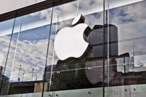 Apple, Inc. (AAPL) logo displayed on a glass surface