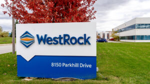 Photo of a sign in front of the WestRock building in Canada.